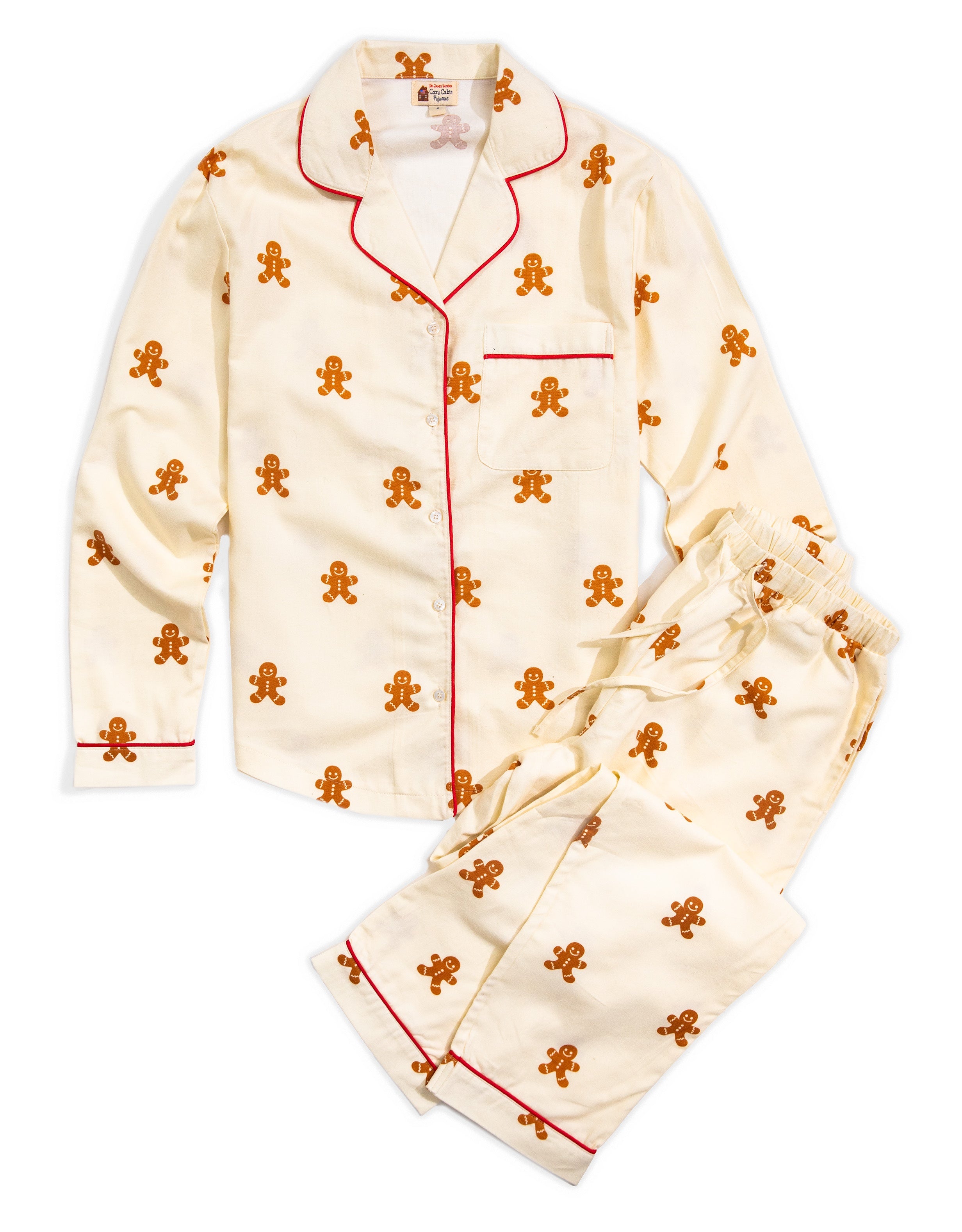 Gingerbread Pyjamas KJP Women's Gingerbread Flannel Holiday Pajama Set – Kiel James Patrick