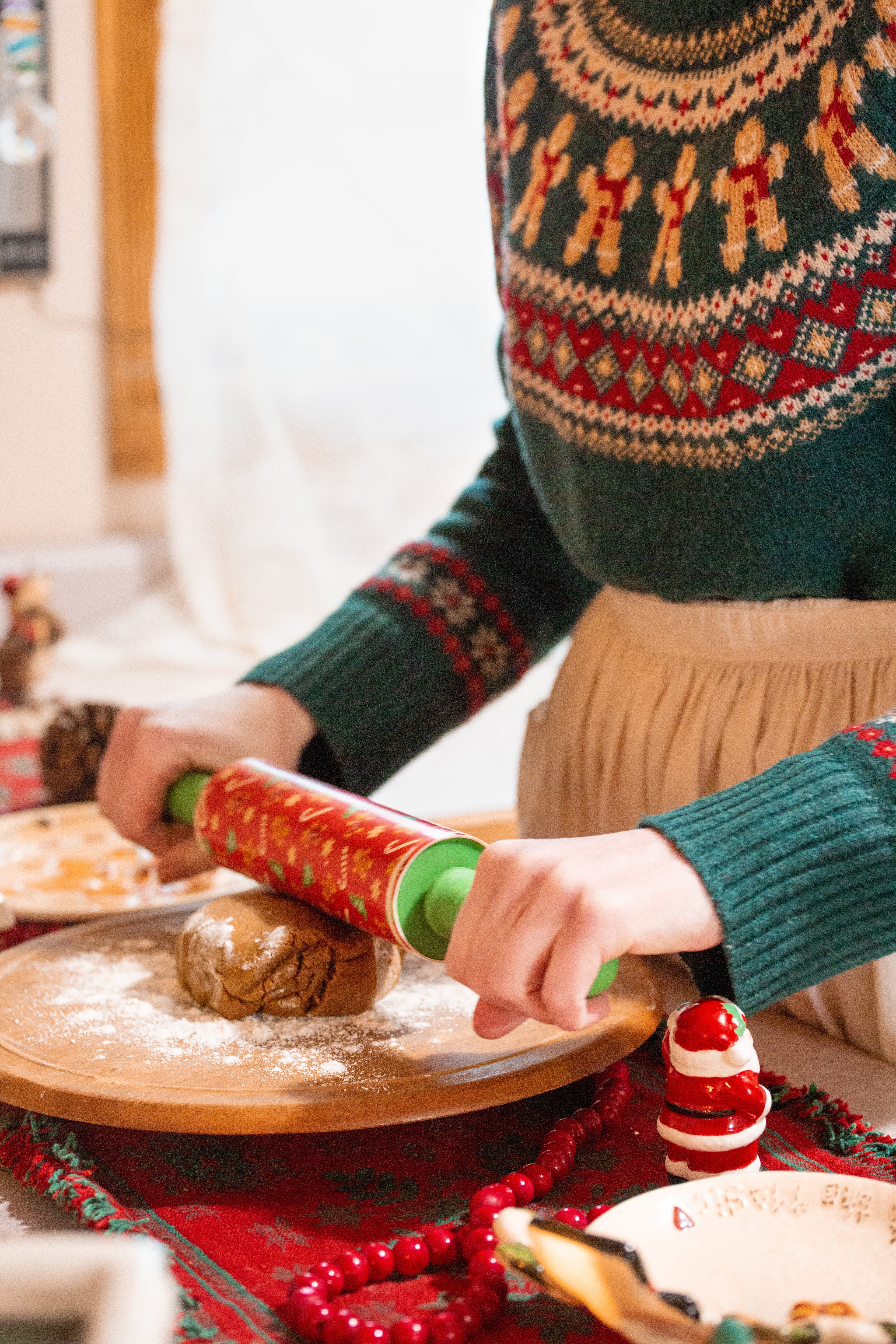KJP Women's Gingerbread Fair Isle Crewneck Holiday Sweater