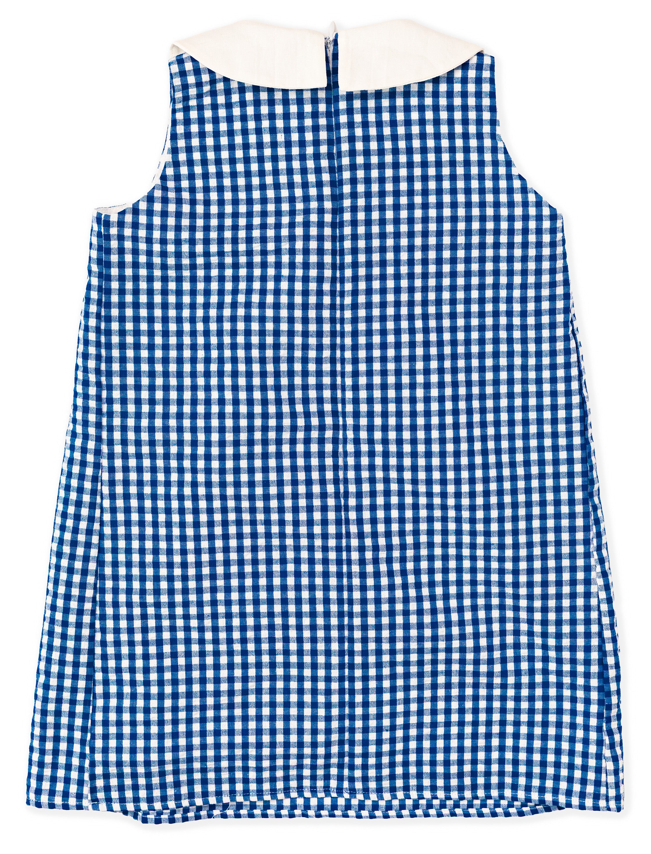 The Diane Gingham Embroidered Lobster Kids Dress