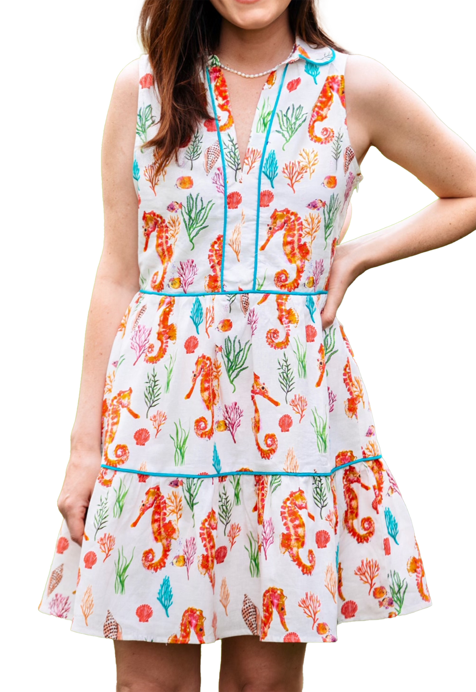 Coral Seahorse Dress