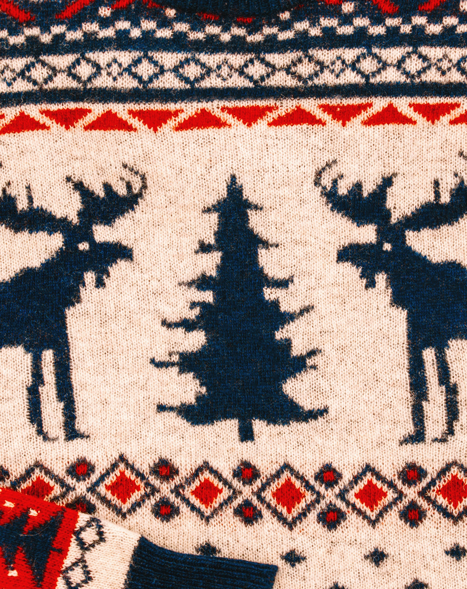 Ralph Lauren Sweater Hand Knit Wool Cowhichan Reindeer Moose