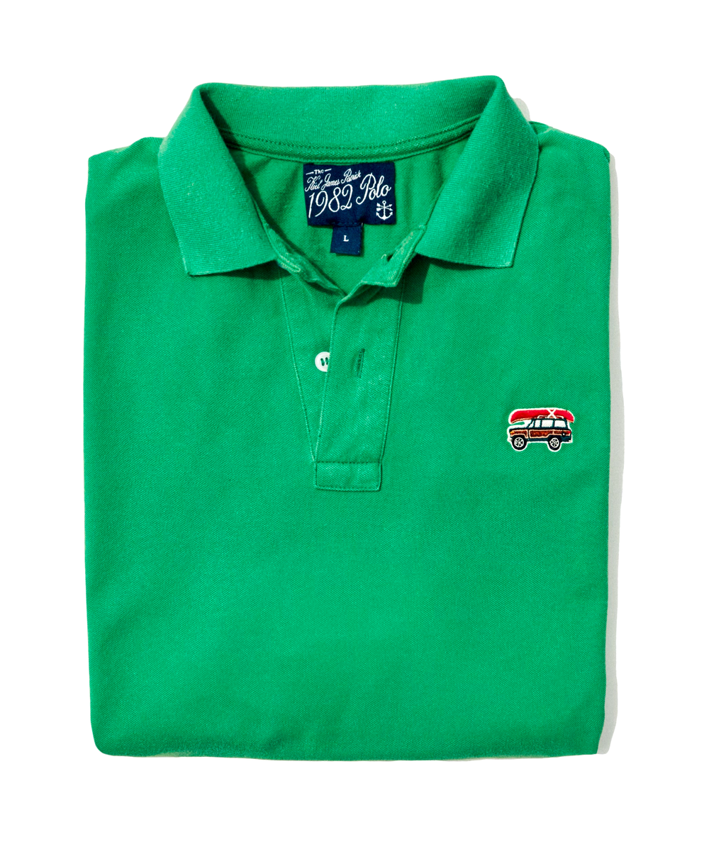Jeep® x KJP Men's Classic Wagoneer Pique Polo Shirt in Green