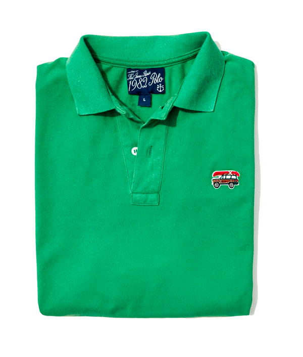 Jeep® x KJP Classic Wagoneer Pique Polo Shirt in Green