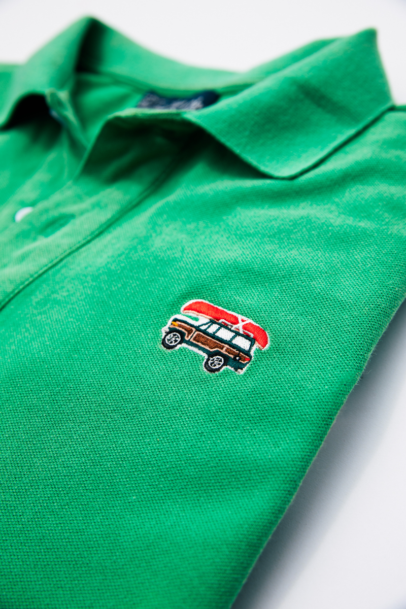 Jeep® x KJP Classic Wagoneer Pique Polo Shirt in Green