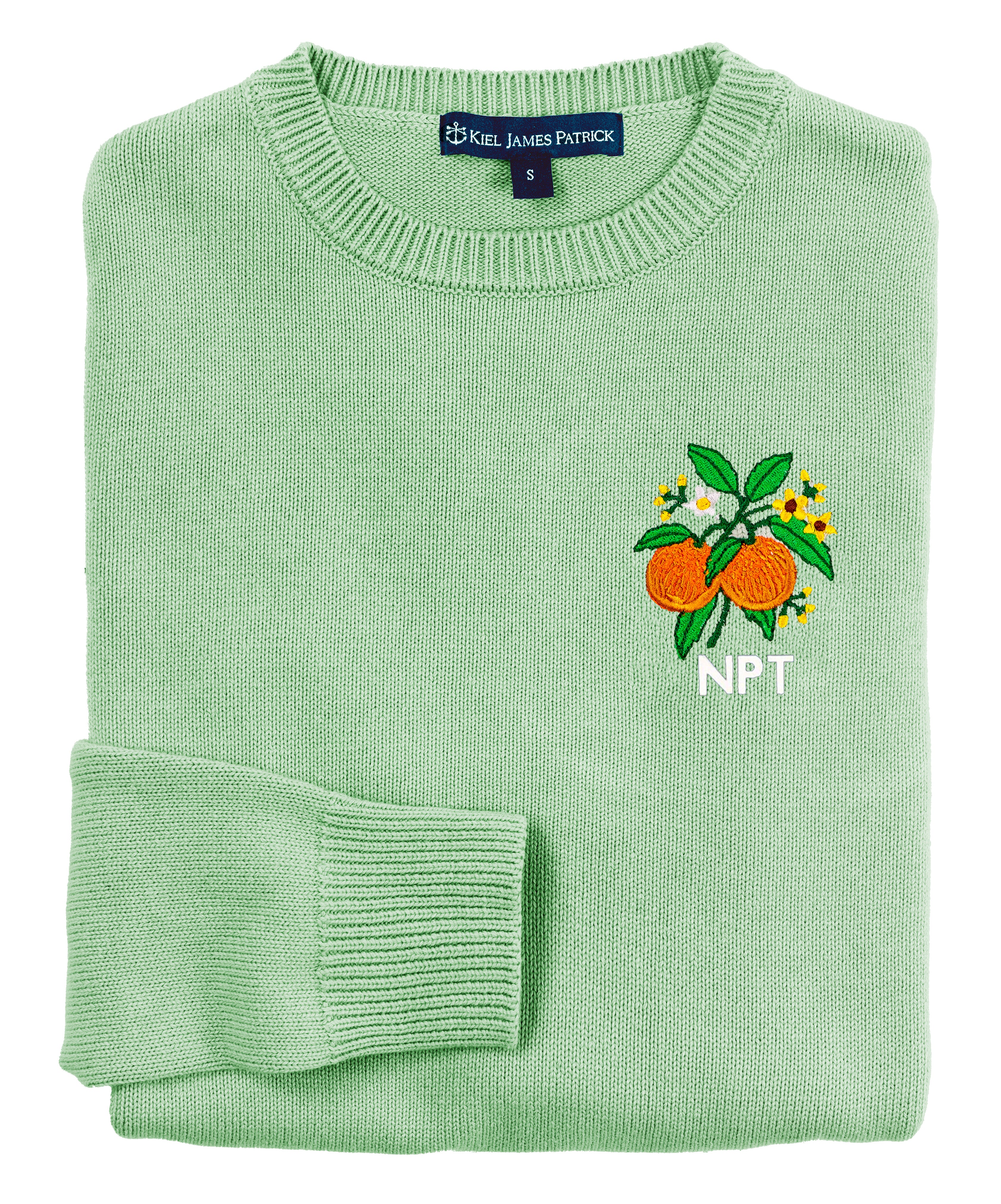 Orange Blossom Embroidered Monogram Sweater