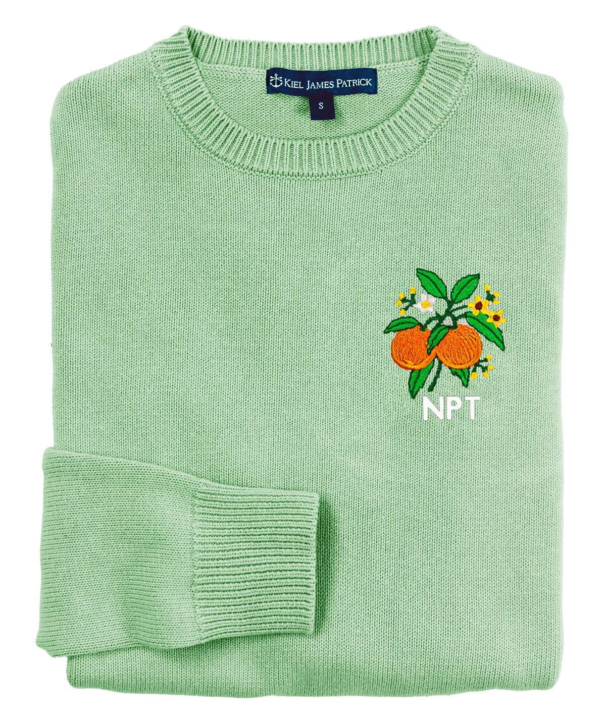 Orange Blossom Embroidered Monogram Sweater