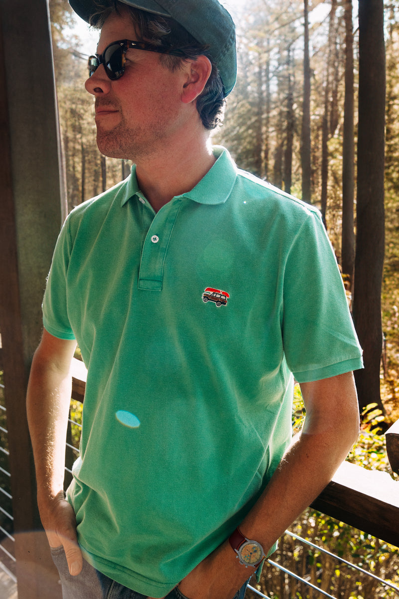 Jeep® x KJP Classic Wagoneer Pique Polo Shirt in Green