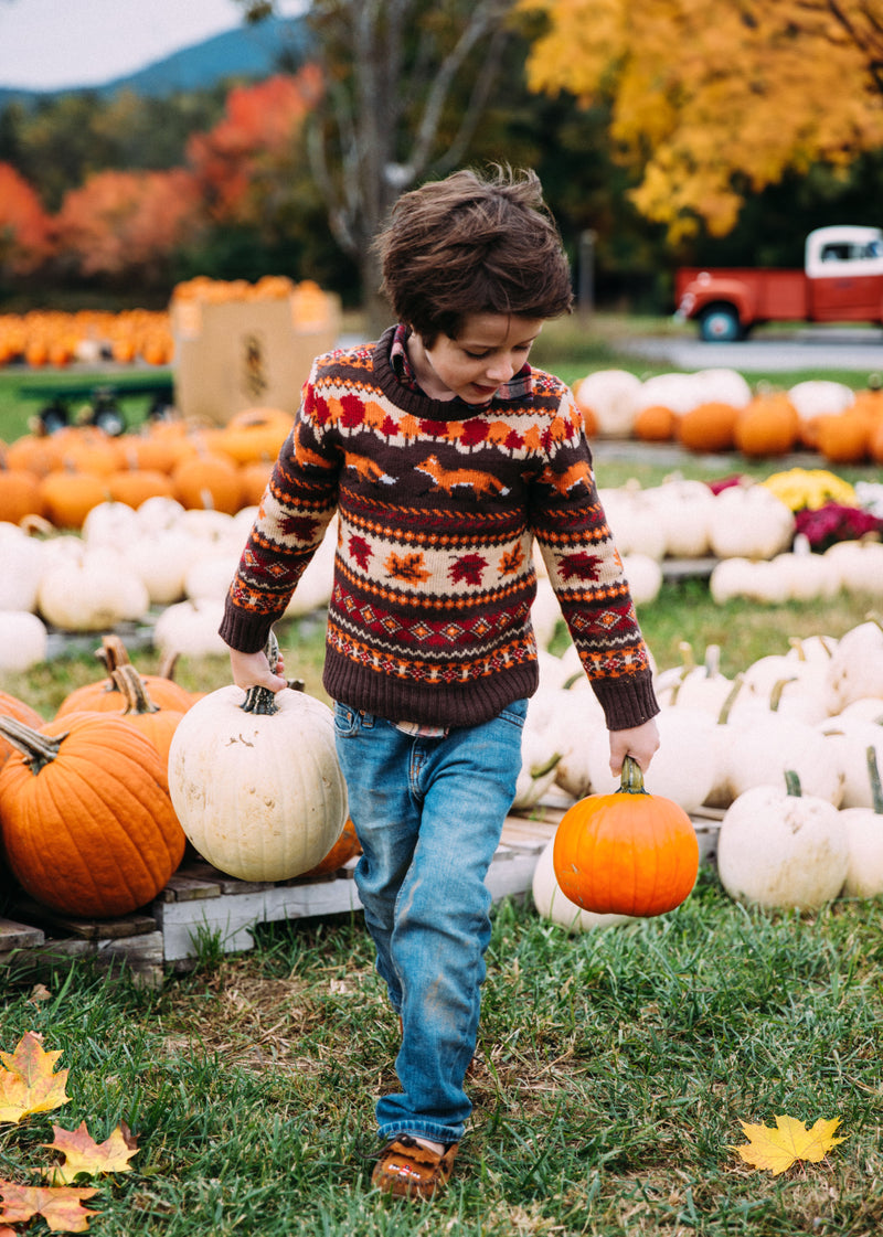 Fox and Foliage Kids Sweater