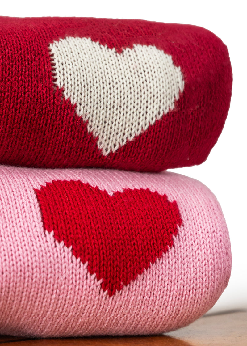 Heart Scalloped Sweater in Red