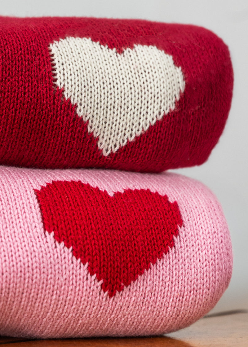 Pink Heart Scalloped Sweater