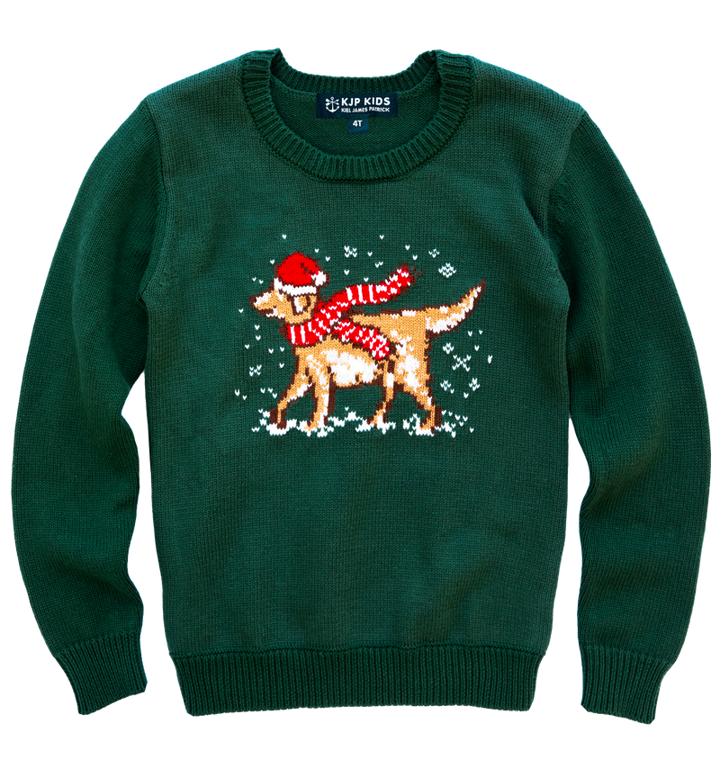 KJP Kid's Holiday Stroll Crewneck Cotton Sweater Kiel James Patrick KJP Kid's Holiday Stroll Crewneck Cotton Sweater Kiel James Patrick