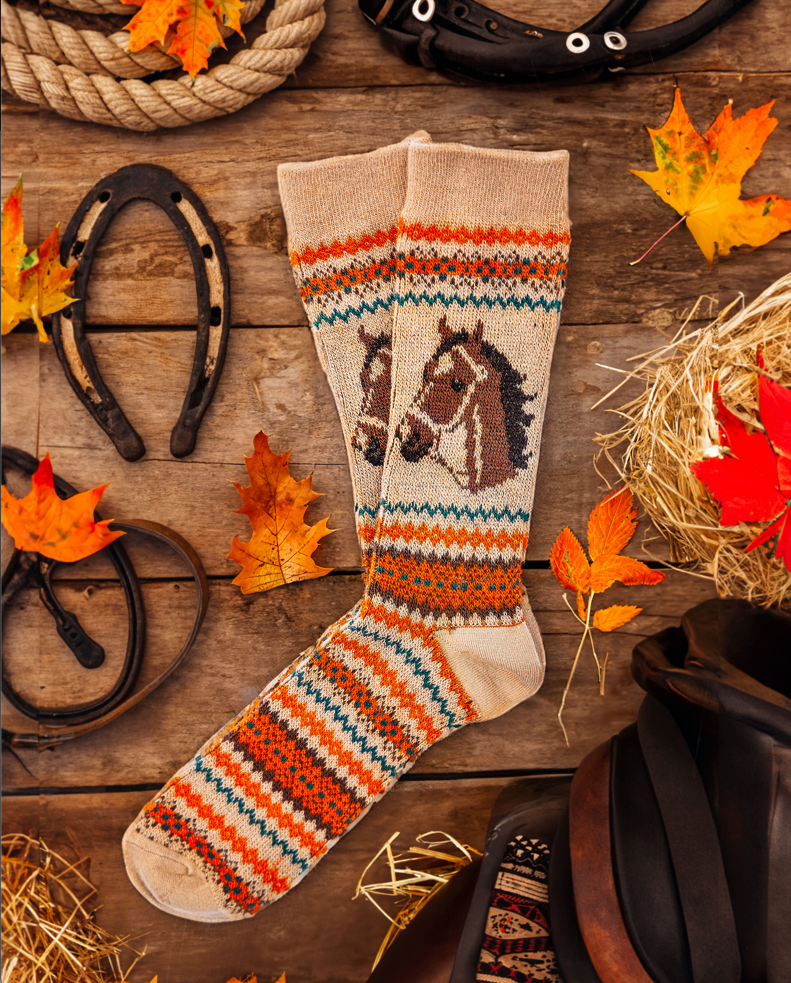 KJP Heritage Horse Fall Fair Isle Knit Socks – Kiel James Patrick