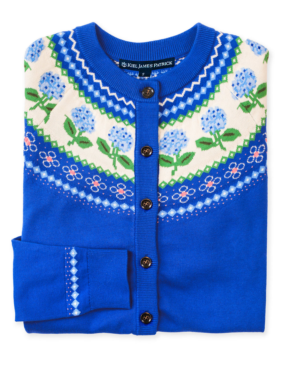 KJP Women's Nantucket Hydrangea Cotton Long Sleeve Cardigan in