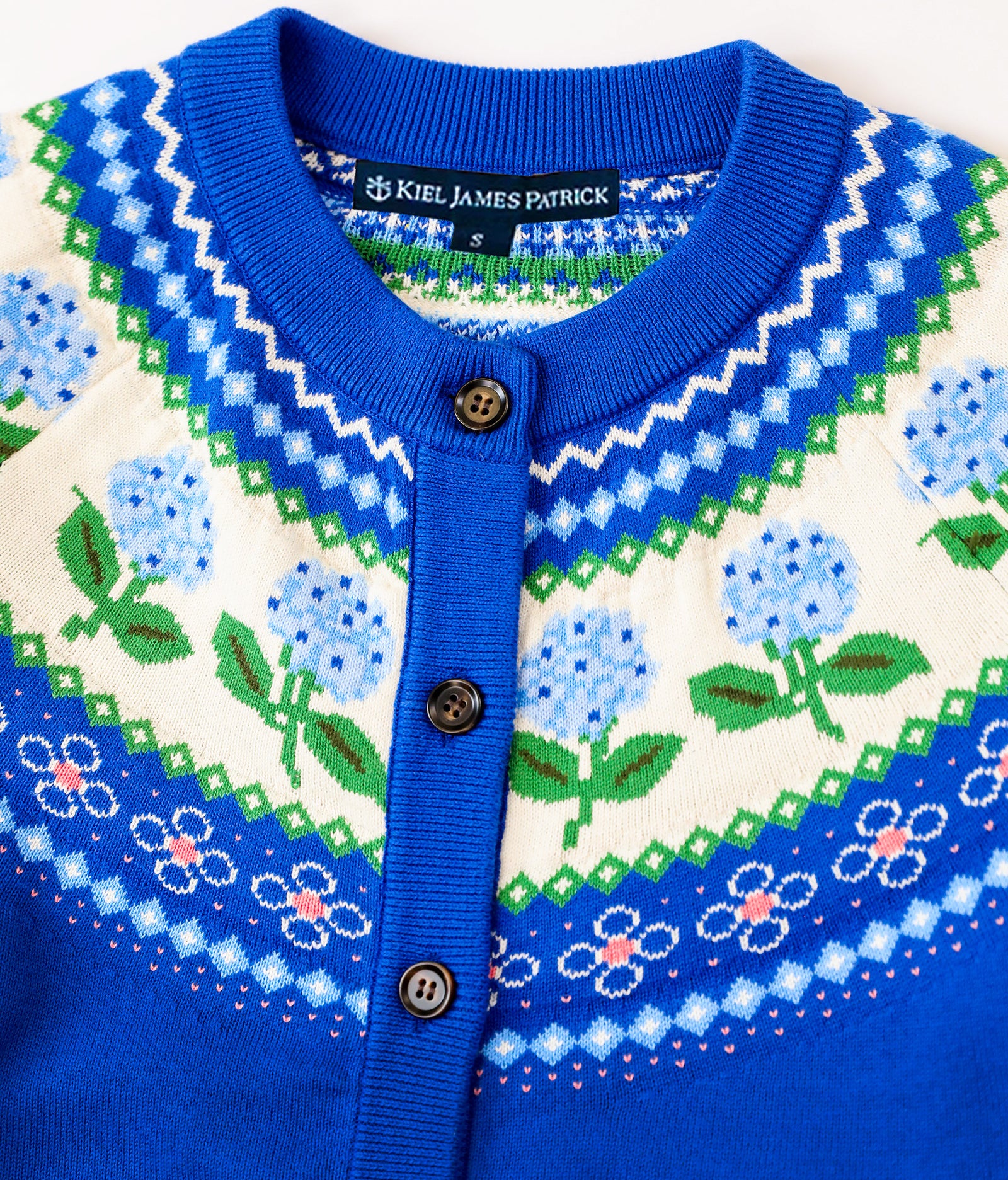 KJP Women's Nantucket Hydrangea Cotton Long Sleeve Cardigan in