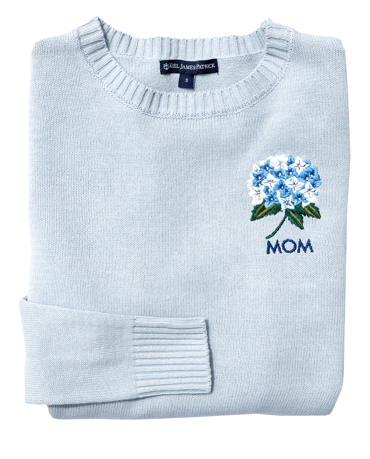 KJP Women's Hydrangea Embroidered Monogram Sweater in Blue