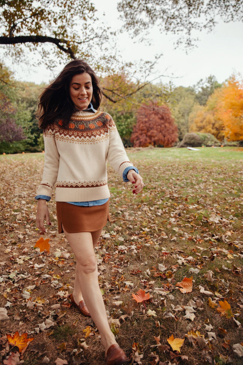 The Cozy Pumpkin Sweater - Women's  Cream