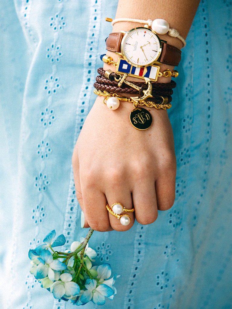 Nautilus Pearl Knot Bracelet