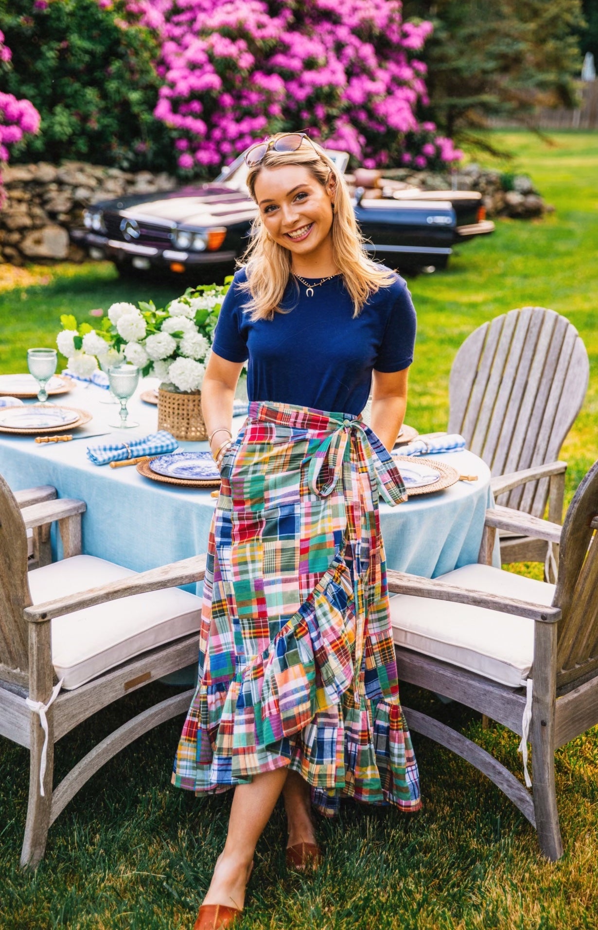 Montauk Patchwork Madras Skirt