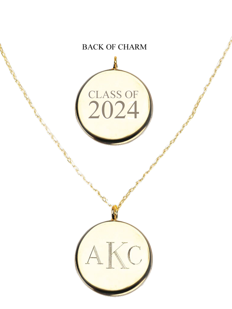 Gold Class of 2024 Monogram Pendant Necklace