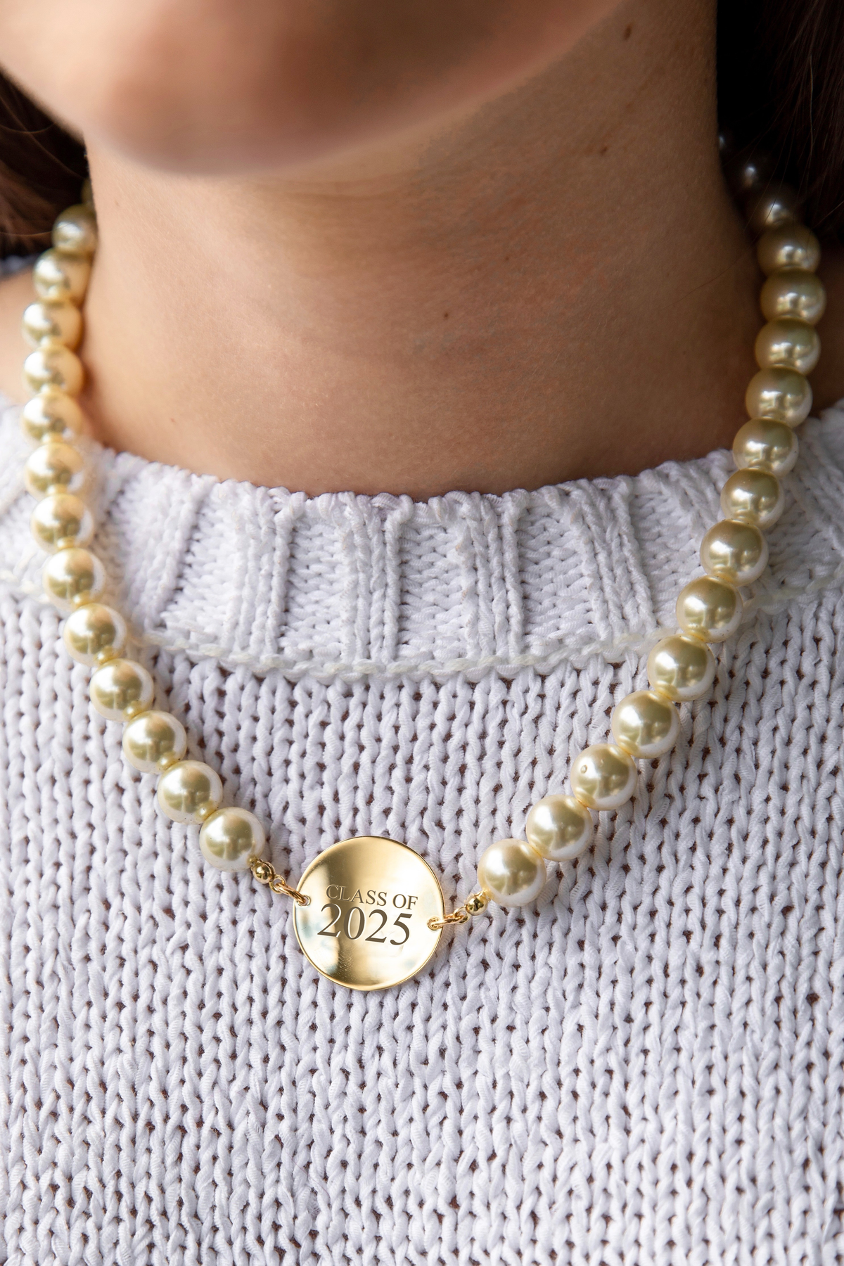 Engravable Pearl Graduation Necklace