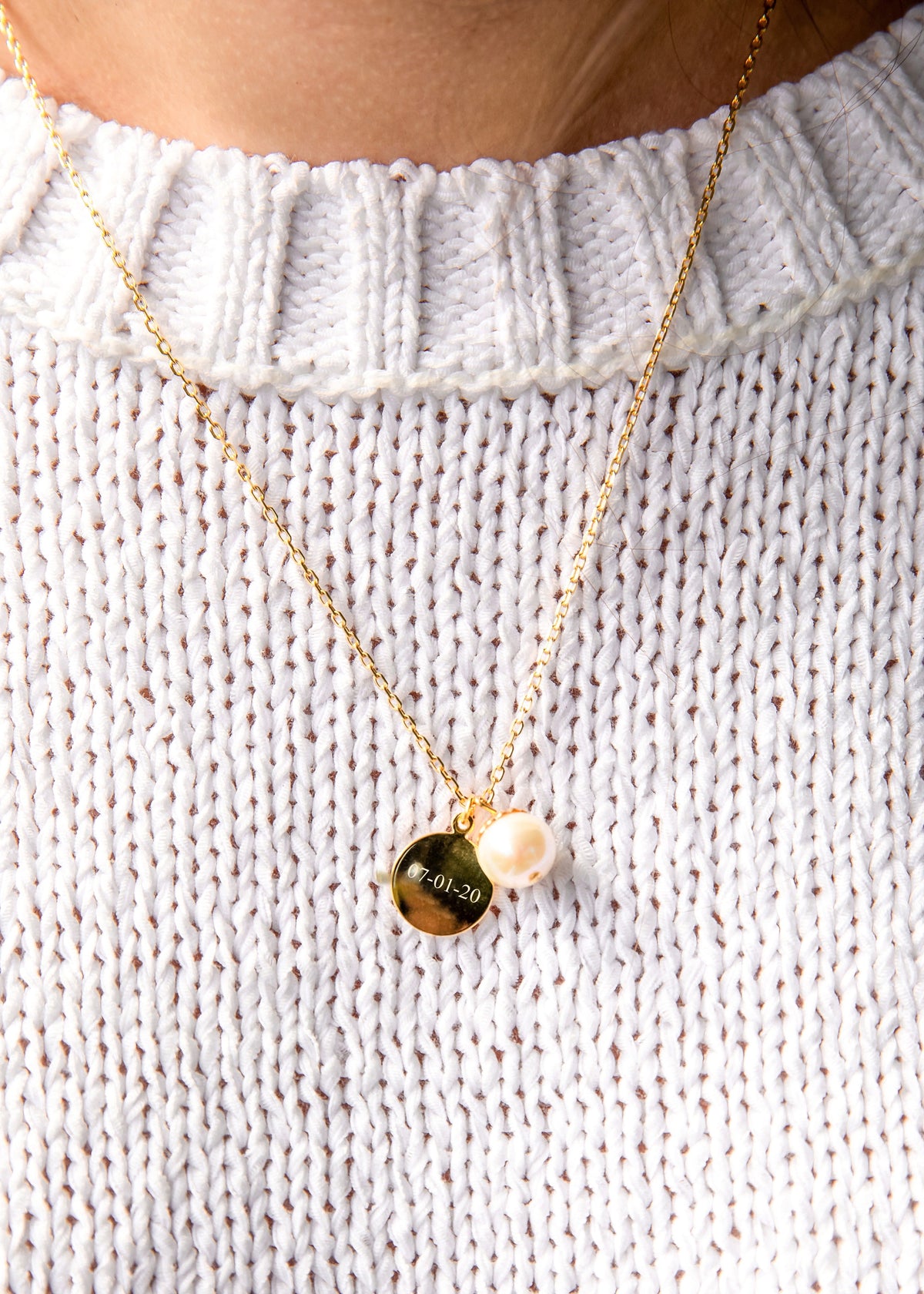 World's Your Oyster Engravable Wedding Necklace