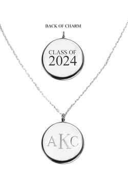 Silver Class of 2024 Monogram Pendant