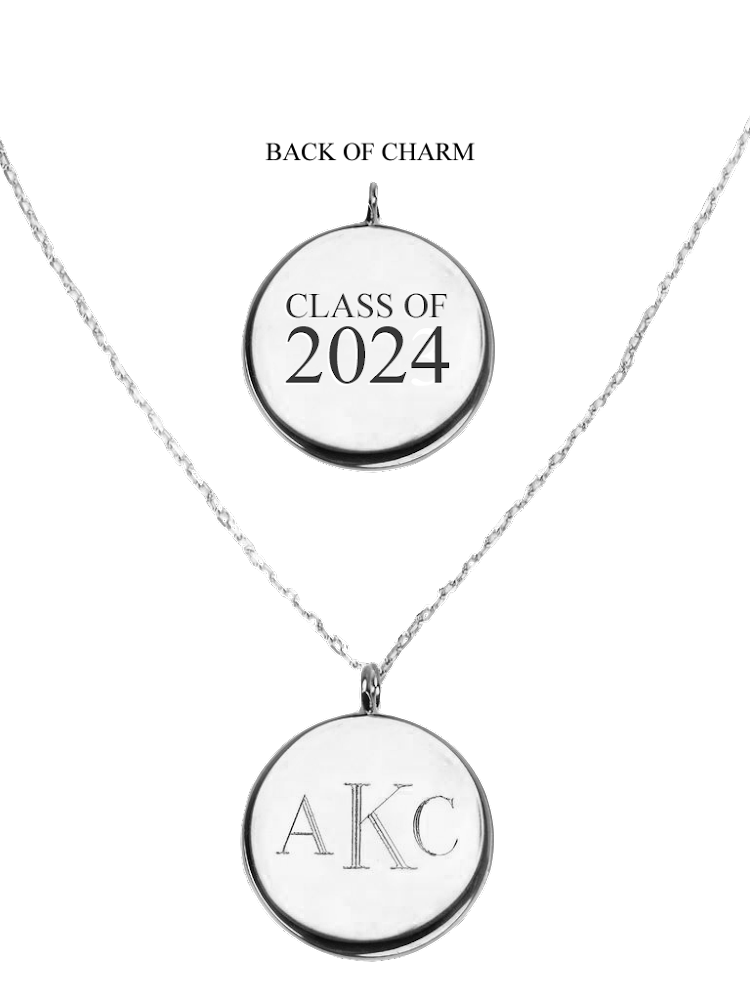 Silver Class of 2024 Monogram Pendant