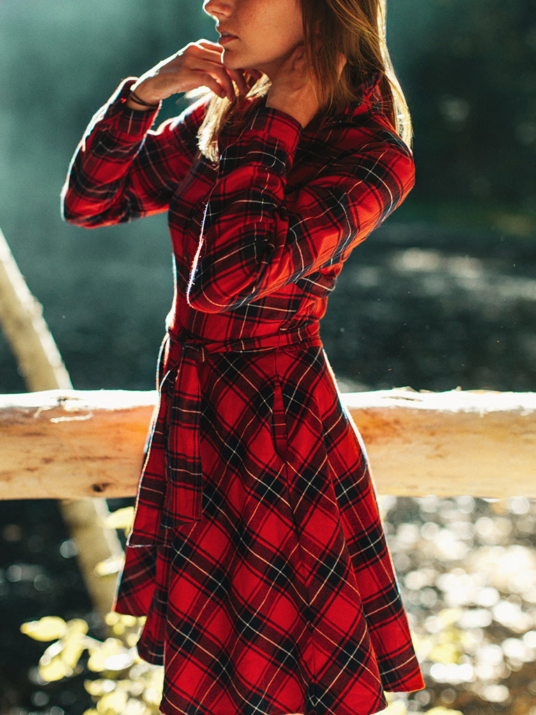 Apple Pie Skillet Flannel Dress