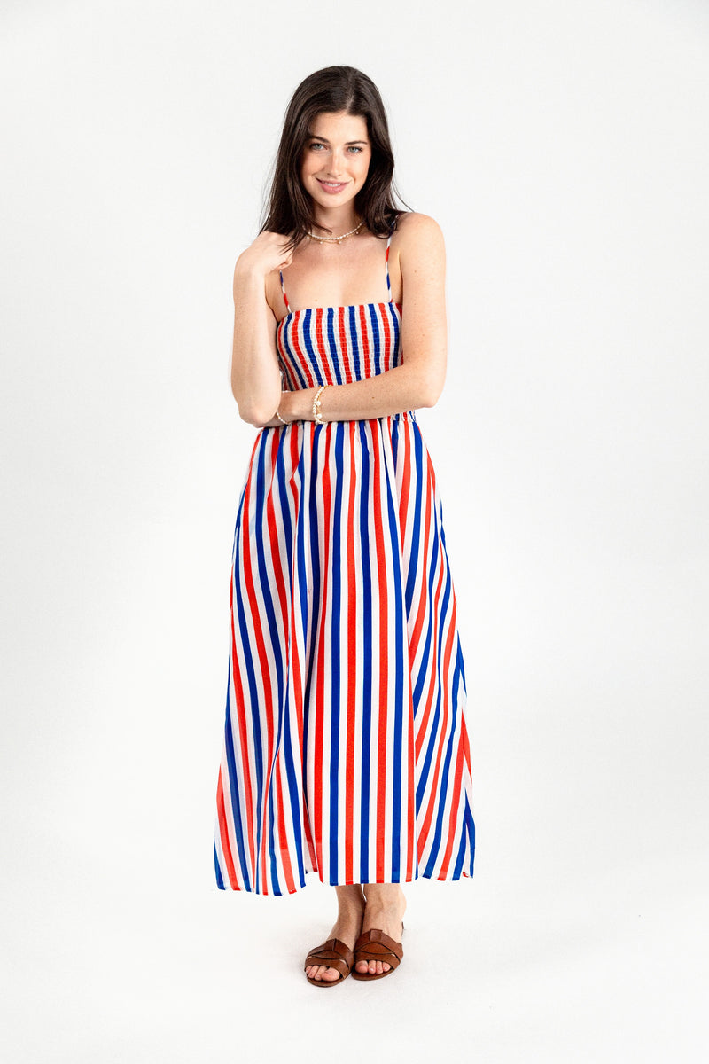 Americana Striped Maxi Dress