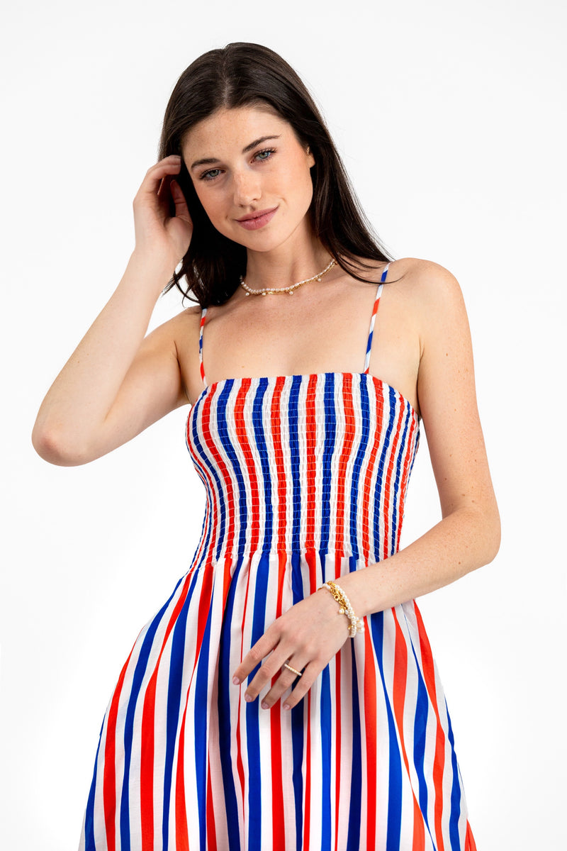 Americana Striped Maxi Dress