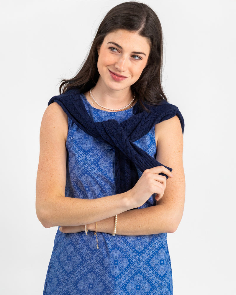 Summer Blues Paisley Shift Dress