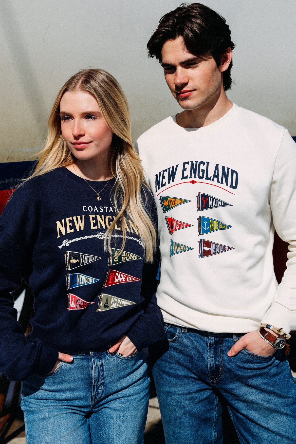 Coastal New England Pennant Flag Sweatshirt