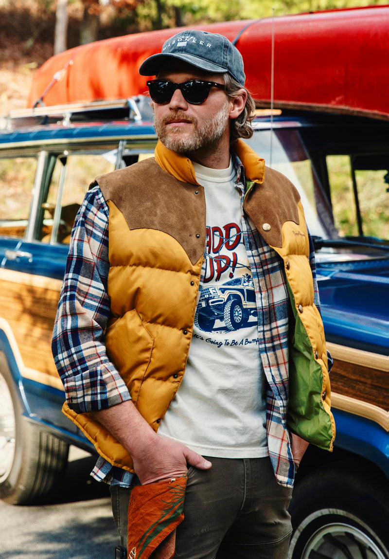 Jeep® x KJP Grand Wagoneer Puffer Vest in Tan