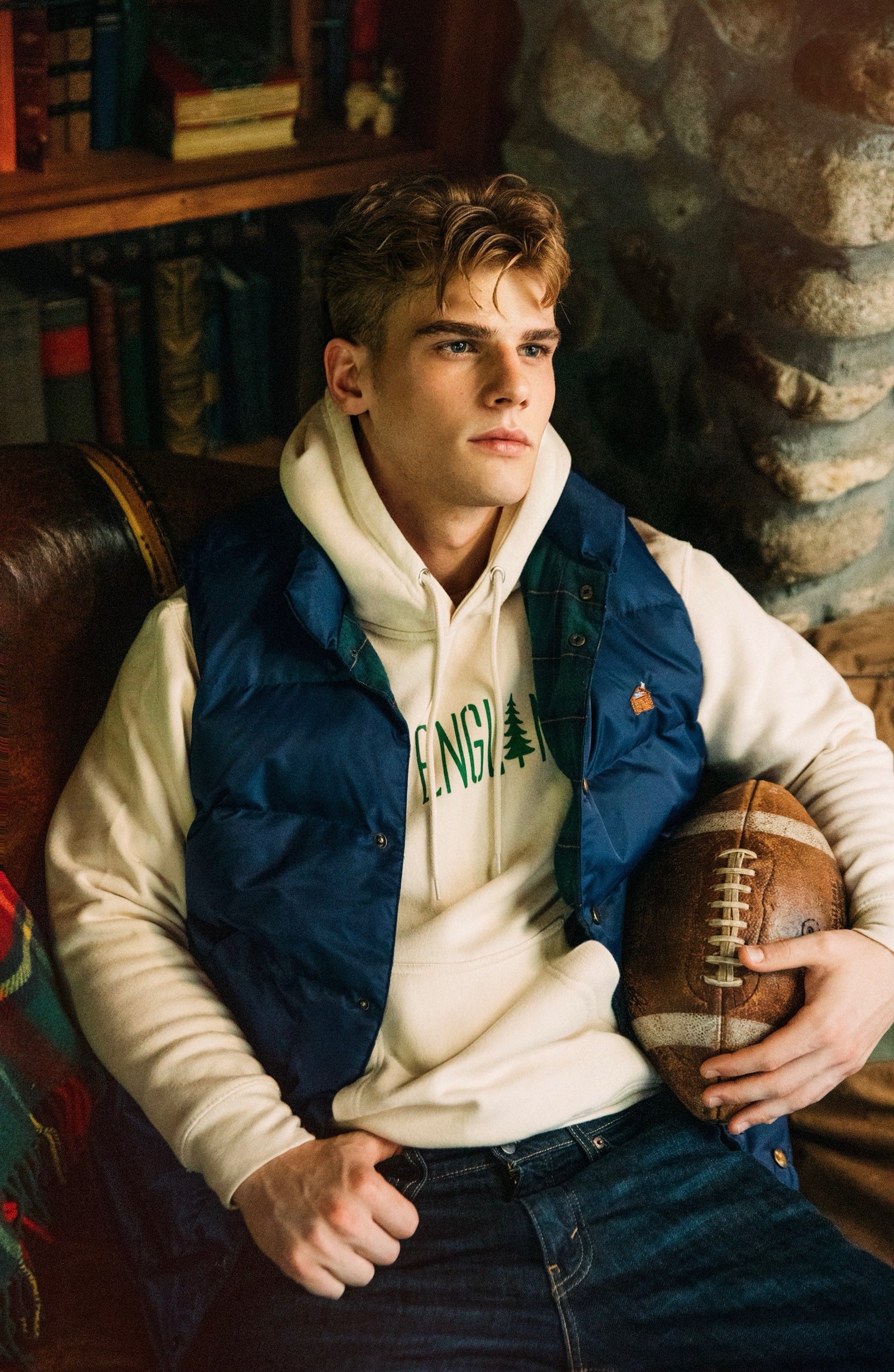 KJP Cozy Cabin Flannel Lined Insulated Puffer Vest in Blue – Kiel