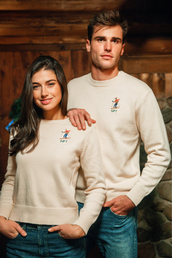 Ski Season Embroidered Monogram Sweater - Women's