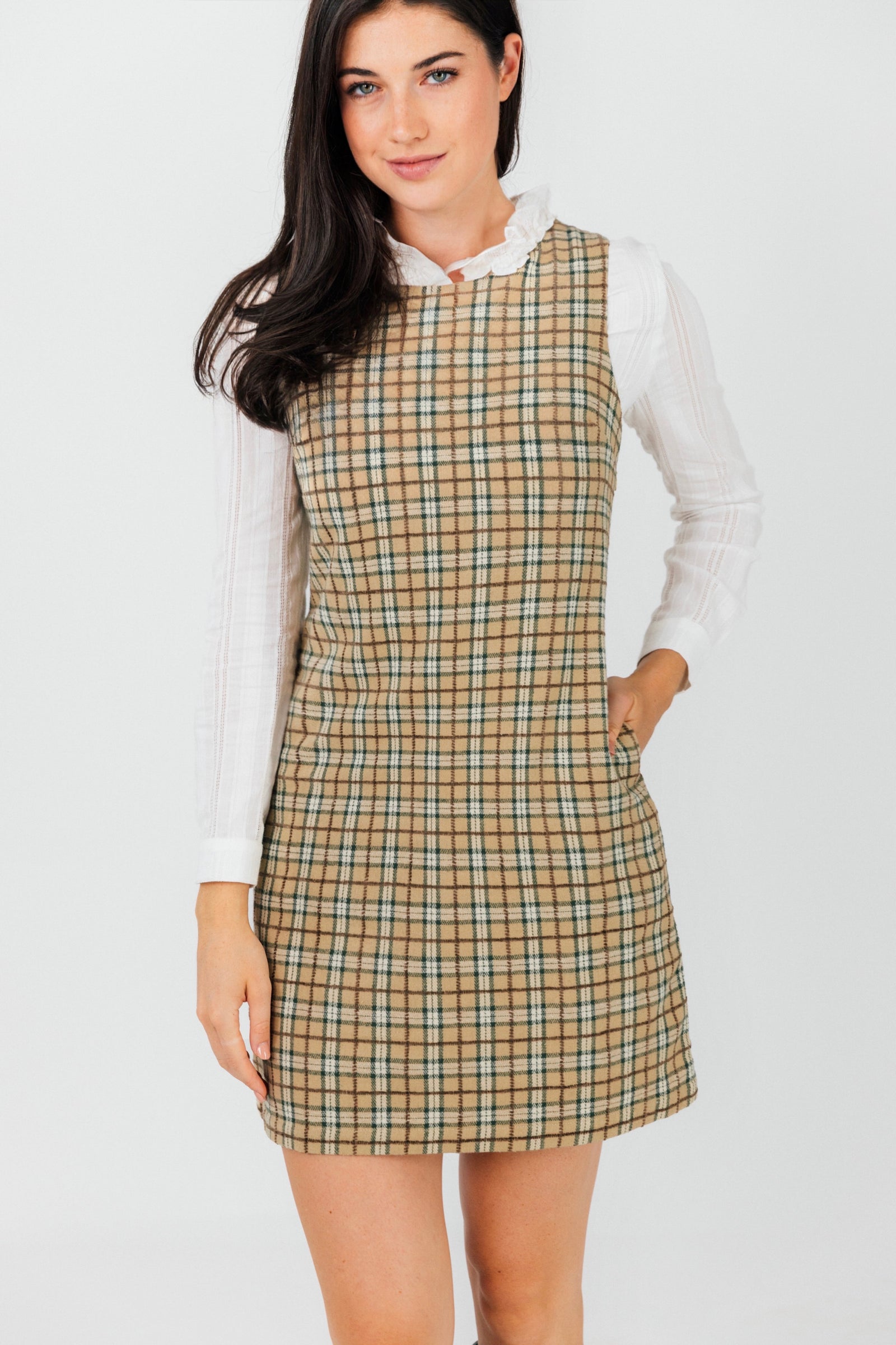 KJP Women's Oak Haven Plaid Shift Dress – Kiel James Patrick