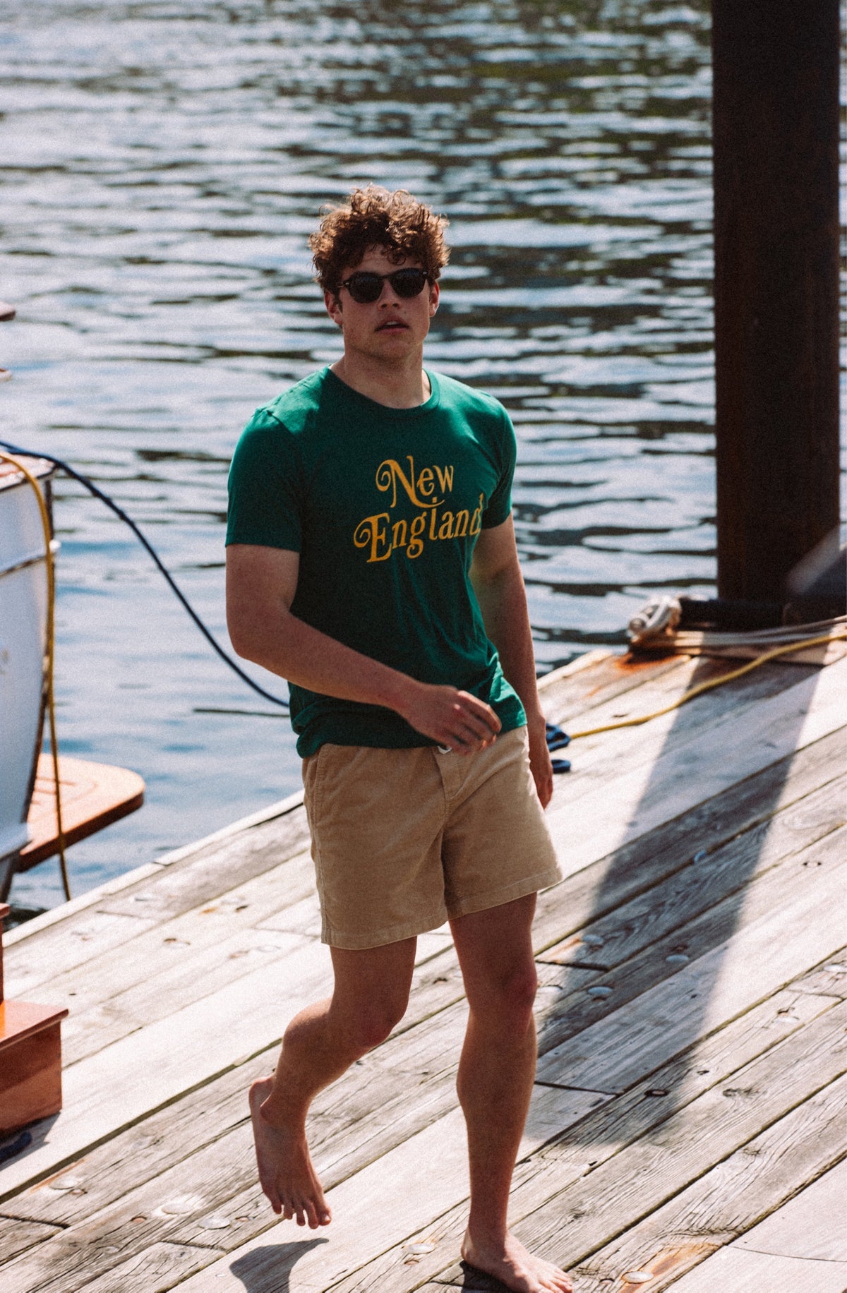 New England Graphic T-Shirt in Green