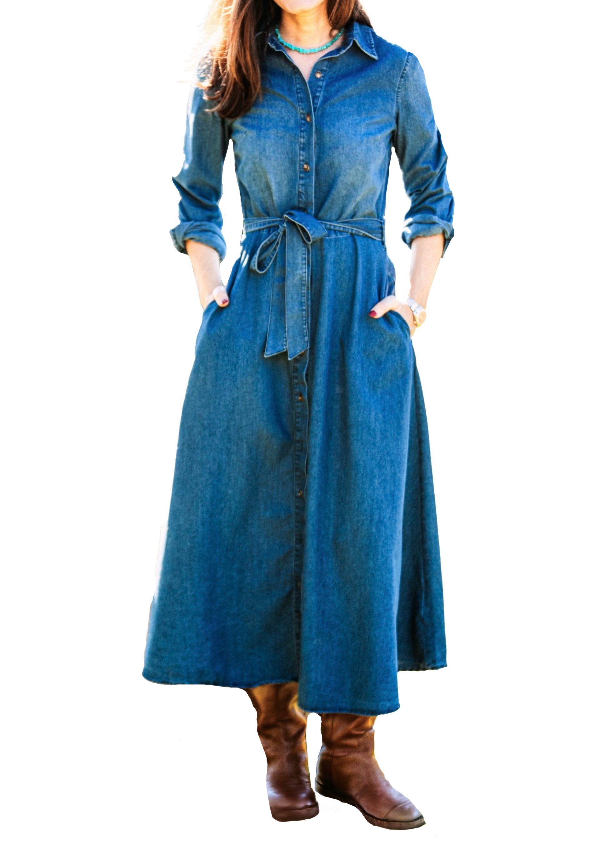 Emilia Denim Maxi Dress