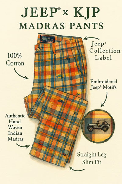 Jeep® x KJP Men's Embroidered Madras Pant – Kiel James Patrick