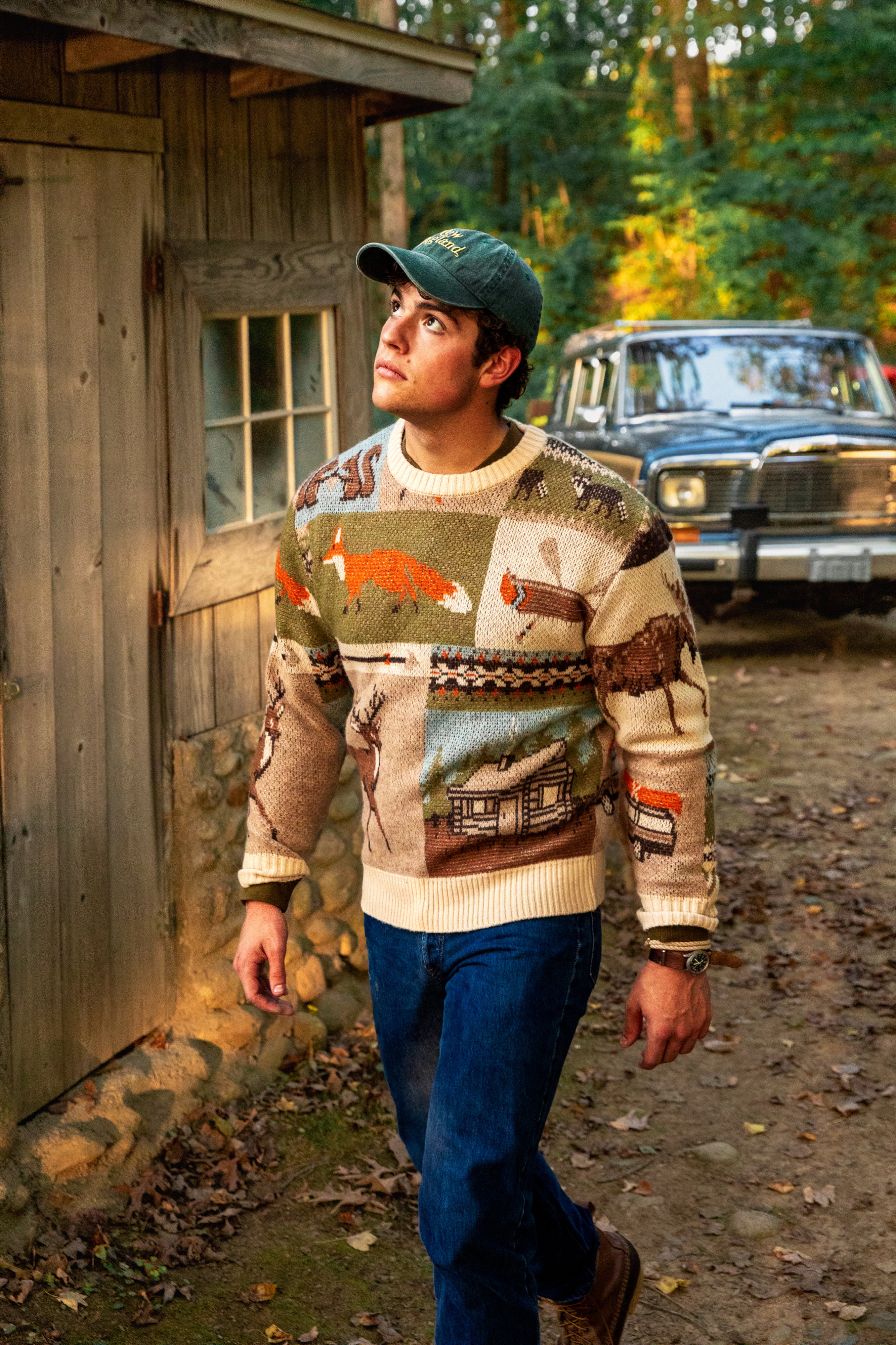 KJP Into the Woods Patchword Crewneck Fall Sweater