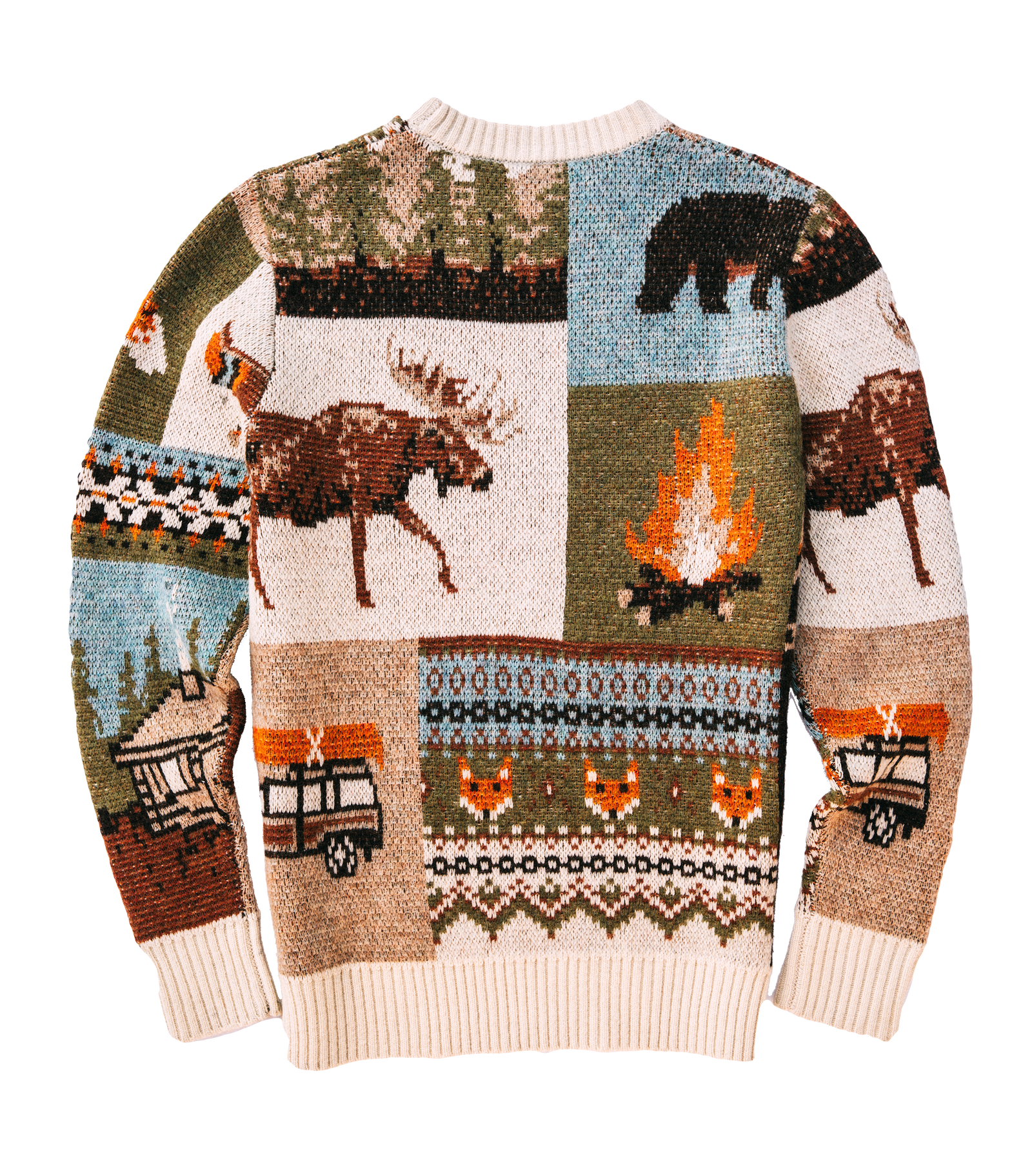 Dime ニットセーター M ブラウン グラデーション 鹿柄 ストリート Dime