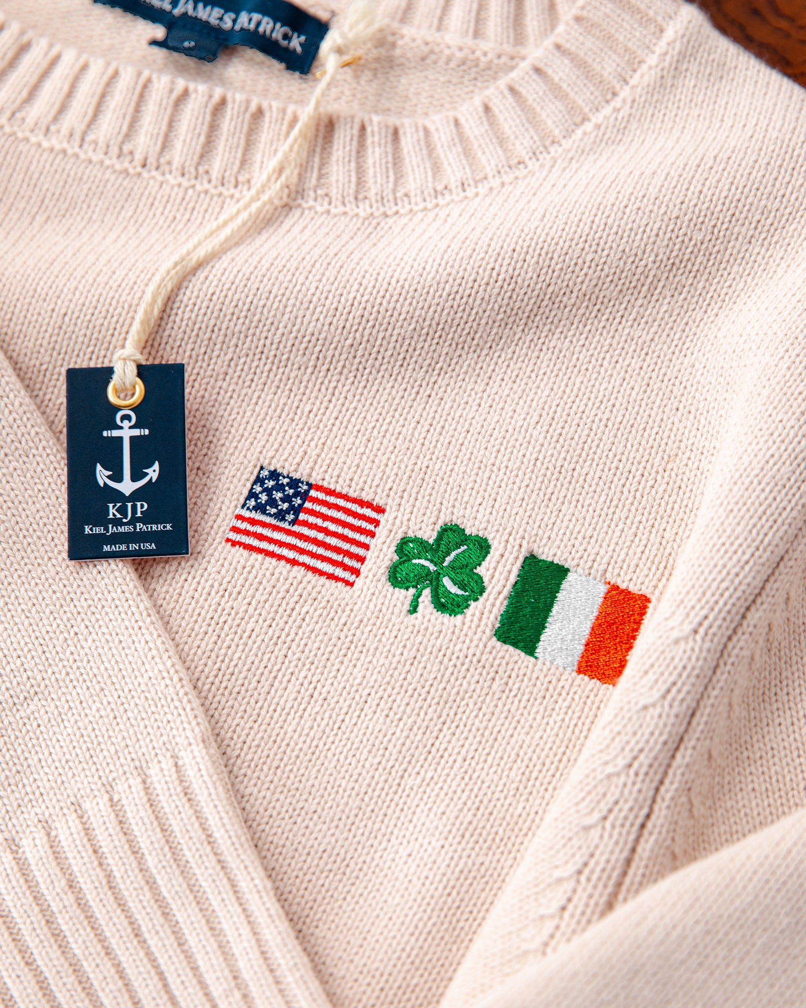 KJP Women's Irish American Flag Embroidered Sweater – Kiel James