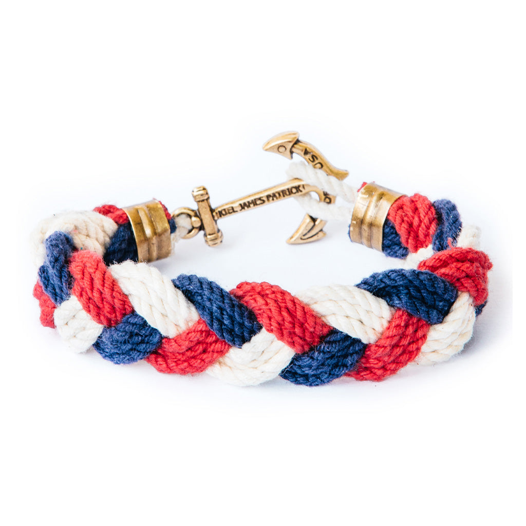 KJP Sailors Bracelet with Anchor Clasp in Red, White, Navy – Kiel