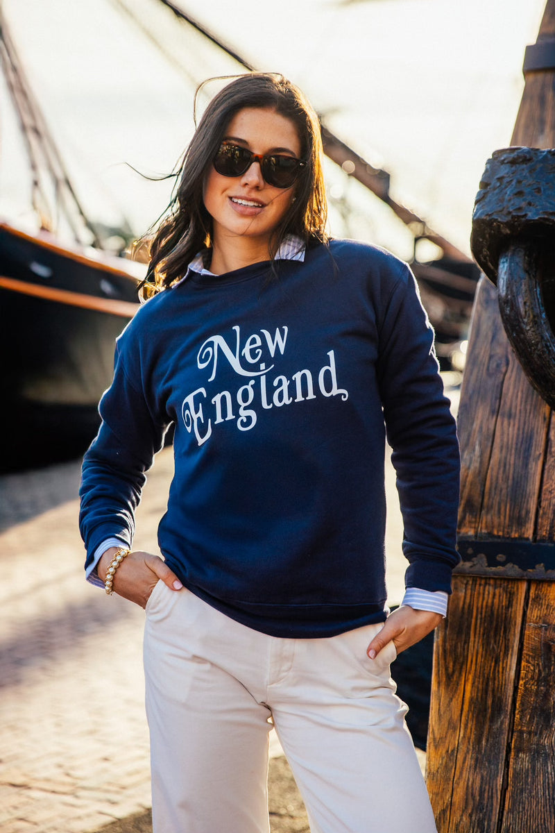 New England Crewneck- Navy