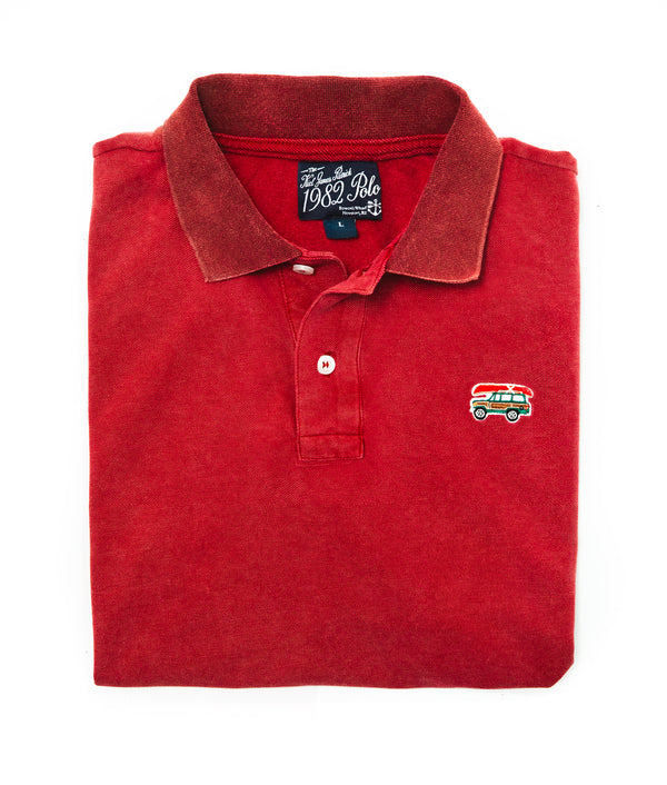 Jeep® x KJP Classic Wagoneer Pique Polo Shirt in Red