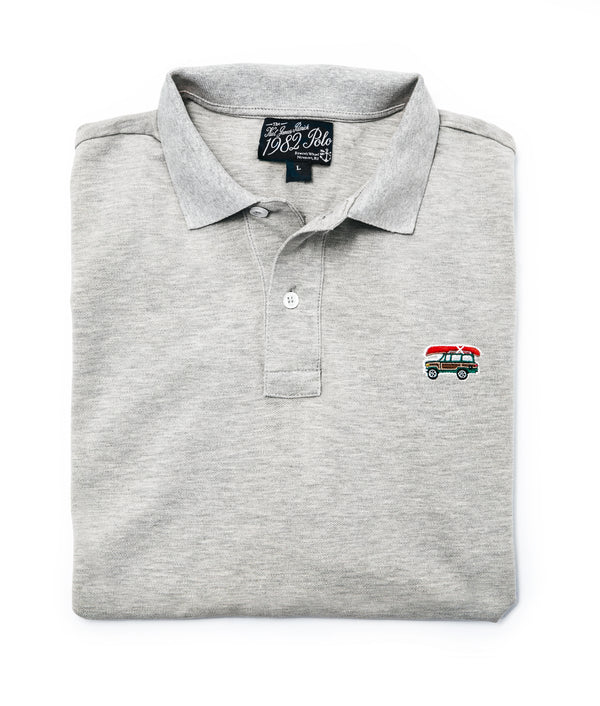 Jeep® x KJP Classic Wagoneer Pique Polo Shirt in Grey