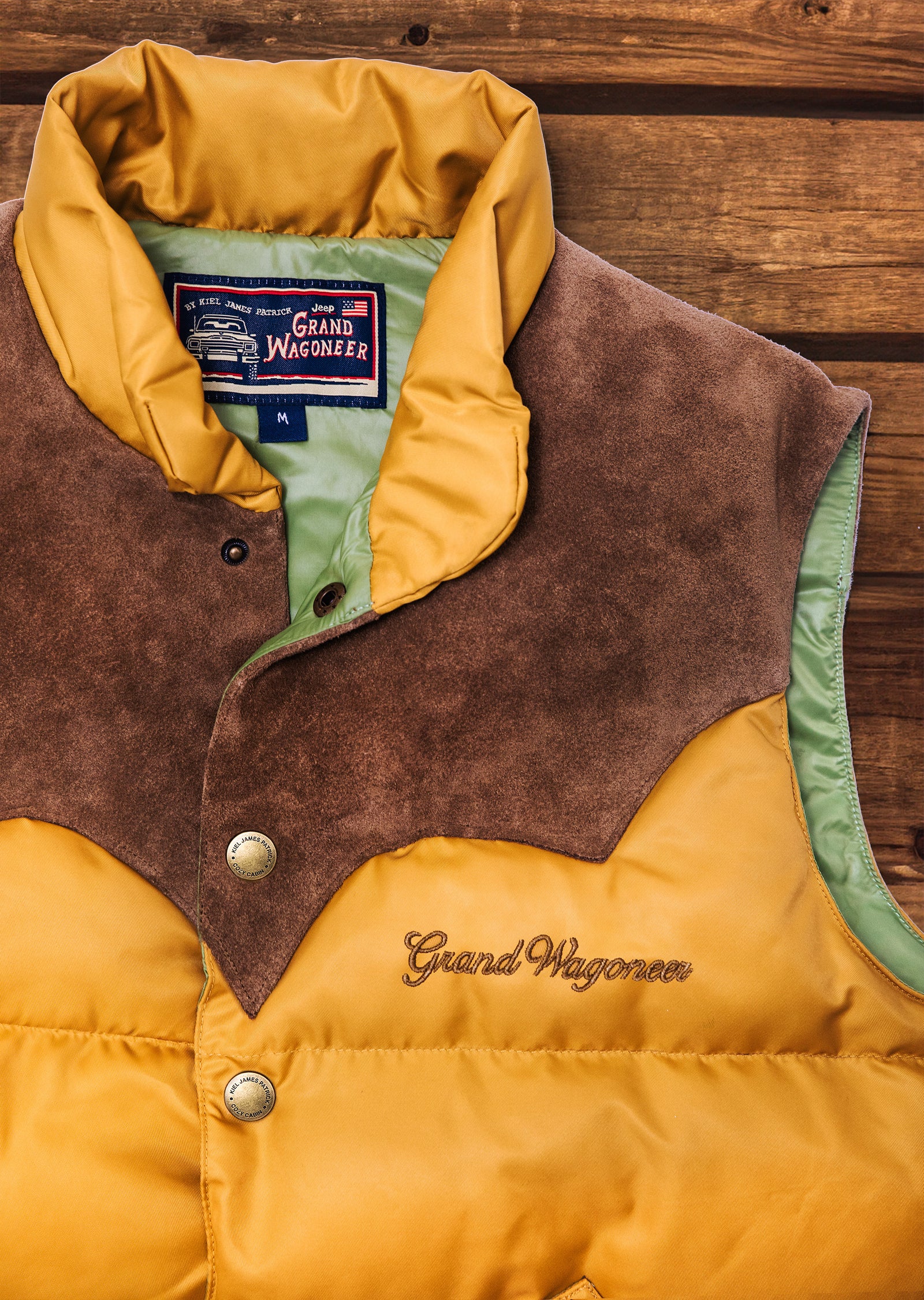 Jeep® x KJP Men's Grand Wagoneer Puffer Vest with Suede Yolk in