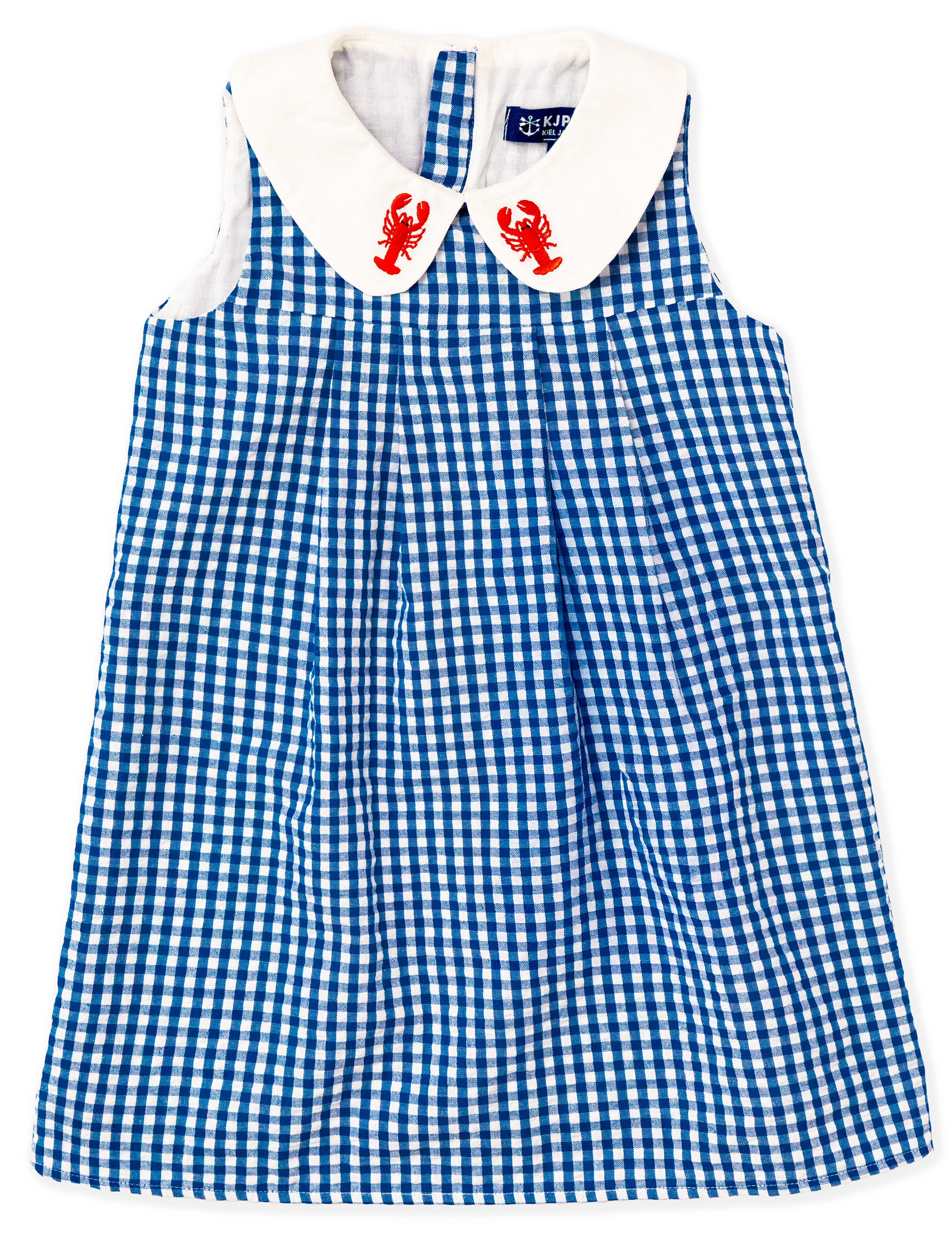 The Diane Gingham Embroidered Lobster Kids Dress