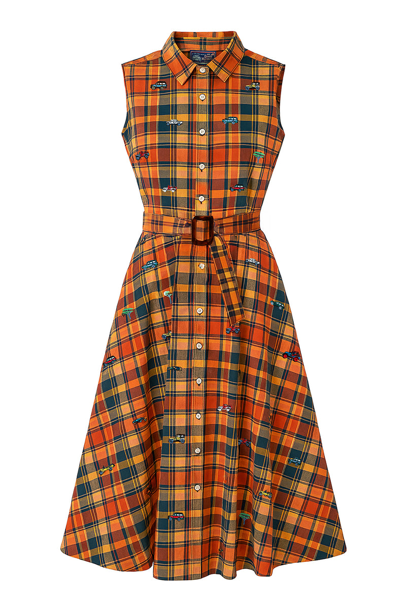 Jeep x KJP Women's Embroidered Madras Shirtdress Kiel James Patrick Jeep x KJP Women's Embroidered Madras Shirtdress Kiel James Patrick