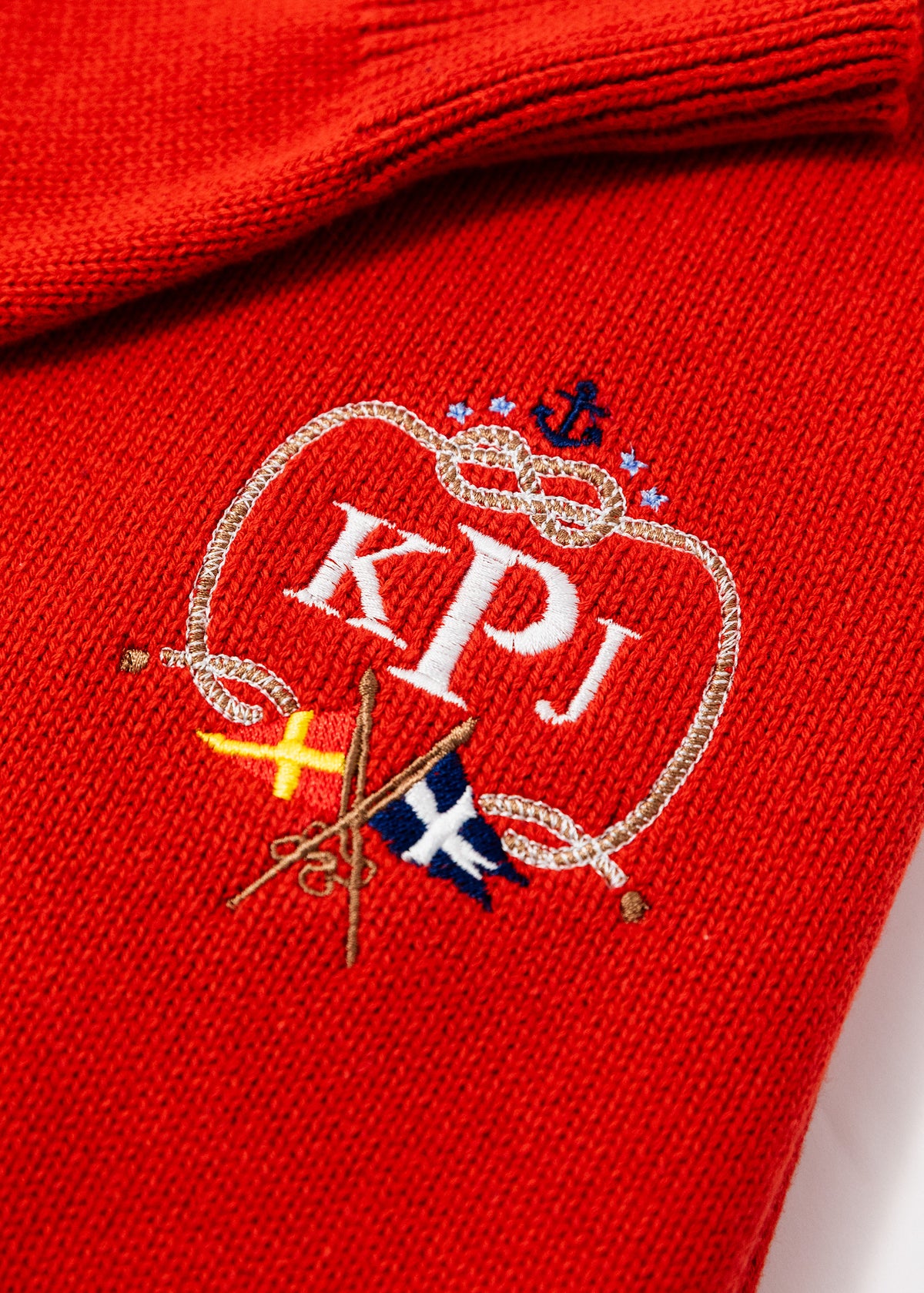 American Yacht Club Embroidered Monogram Sweater in Red - Men's